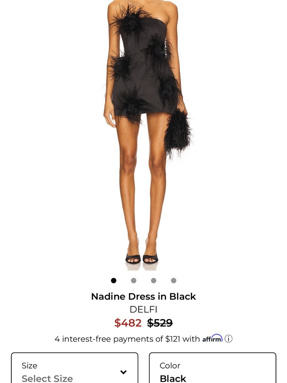 DELFI Nadine Strapless Mini Dress in Black